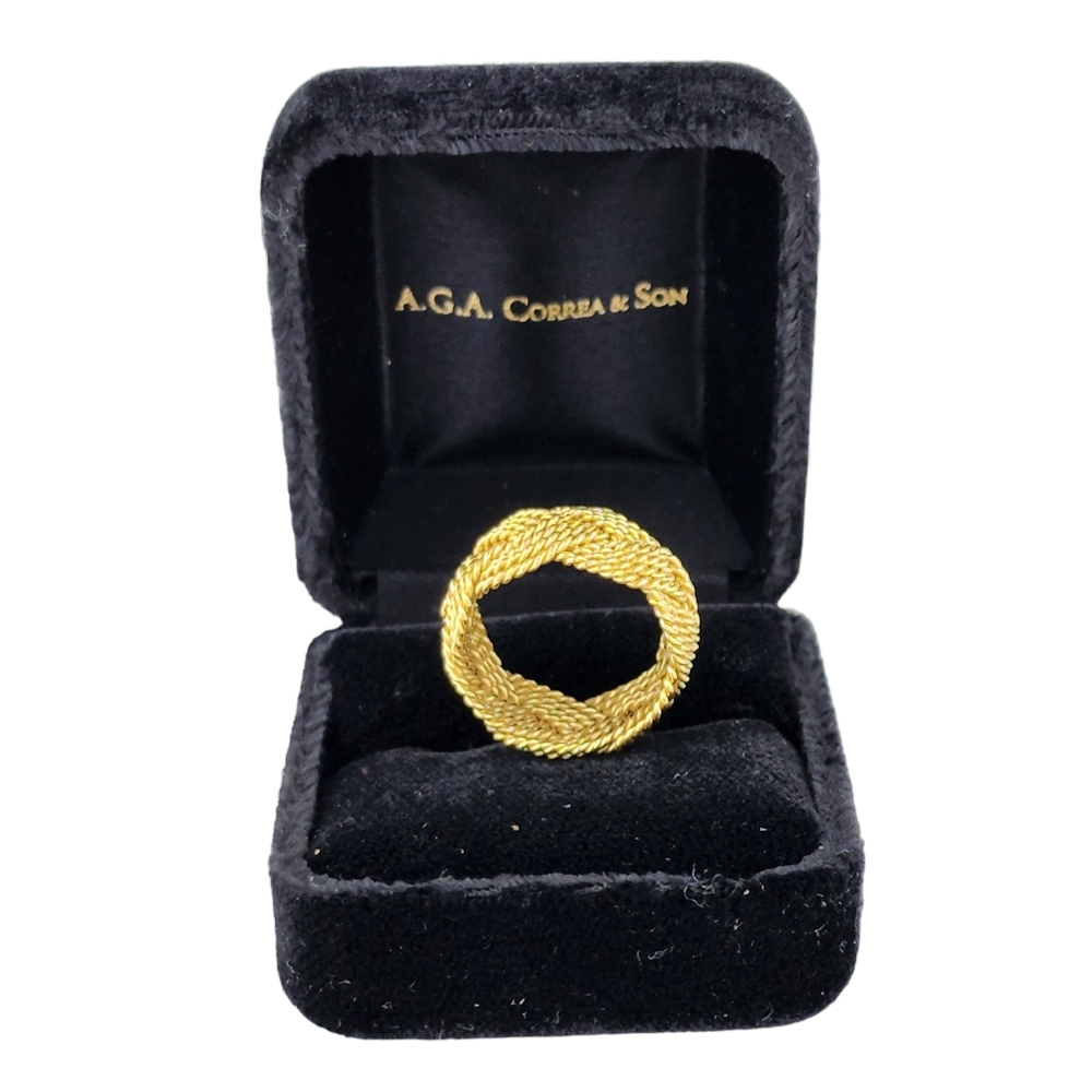 18K Gold Turks Head 4 Strand Ring by A.G.A Correa & Son